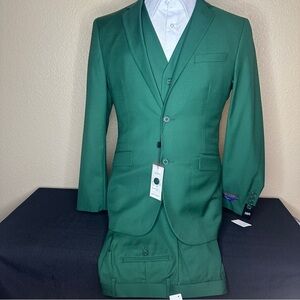 Retro Paris 3pc Slim Fit Green Suit Monte Carlo Lil